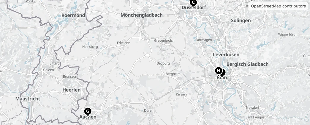 Map of Nordrhein-Westfalen