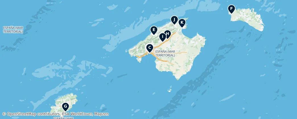 Map of Balearische Inseln