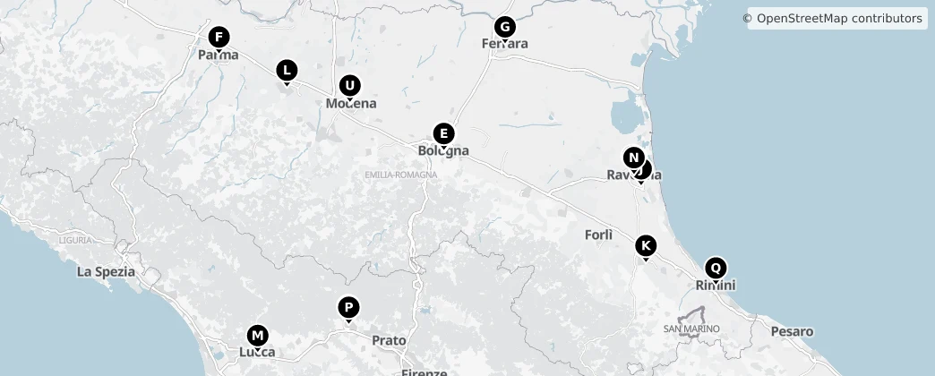 Map of Emilia-Romagna