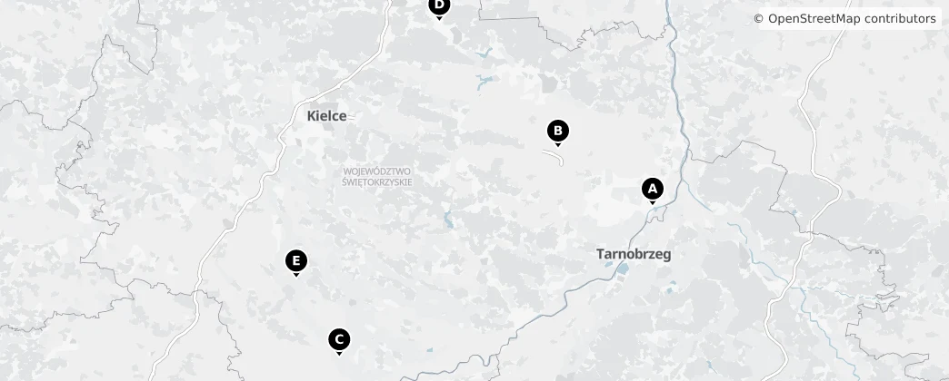 Map of Woiwodschaft Heiligkreuz