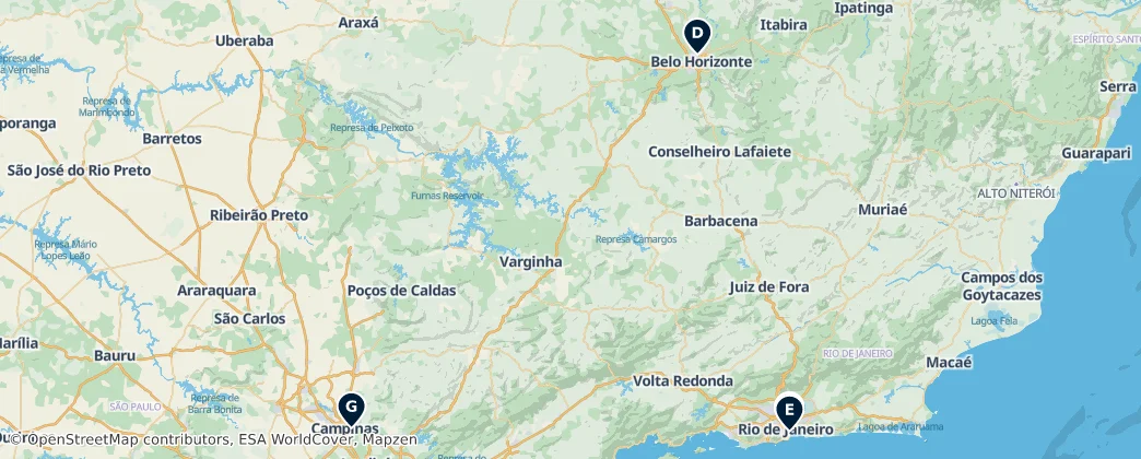 Map of Região Sudeste