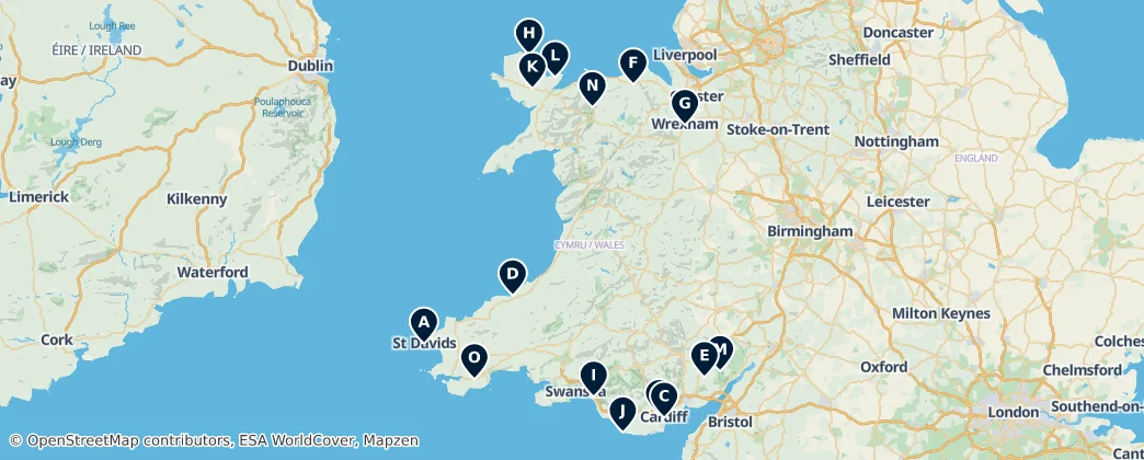 Map of Wales