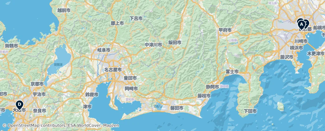 Map of Honshū
