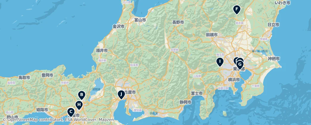 Map of Honshū