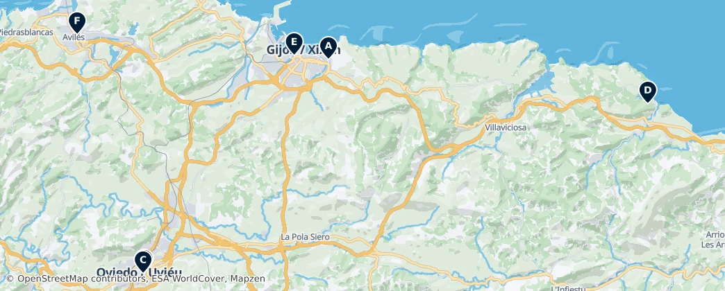 Map of Asturien
