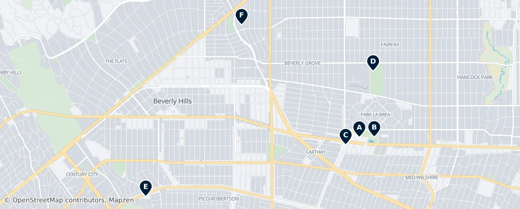 Map of Beverly Hills
