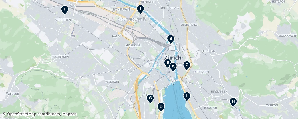 Map of Bezirk Zürich