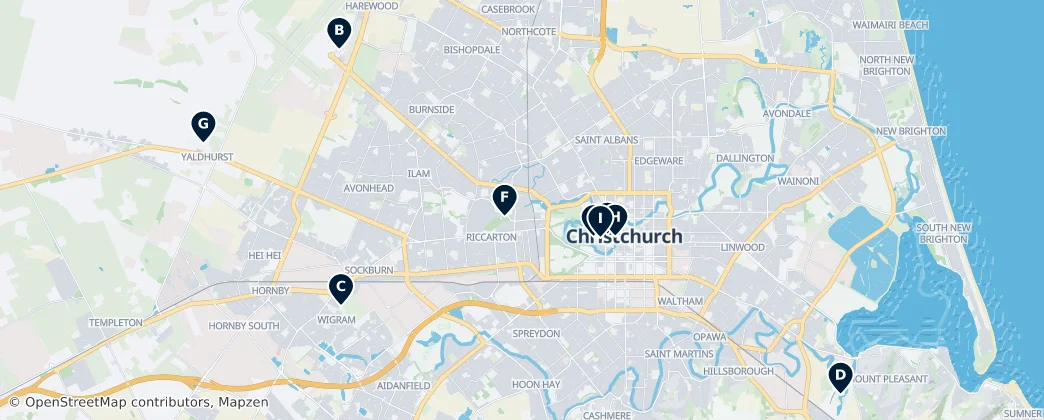 Map of Christchurch