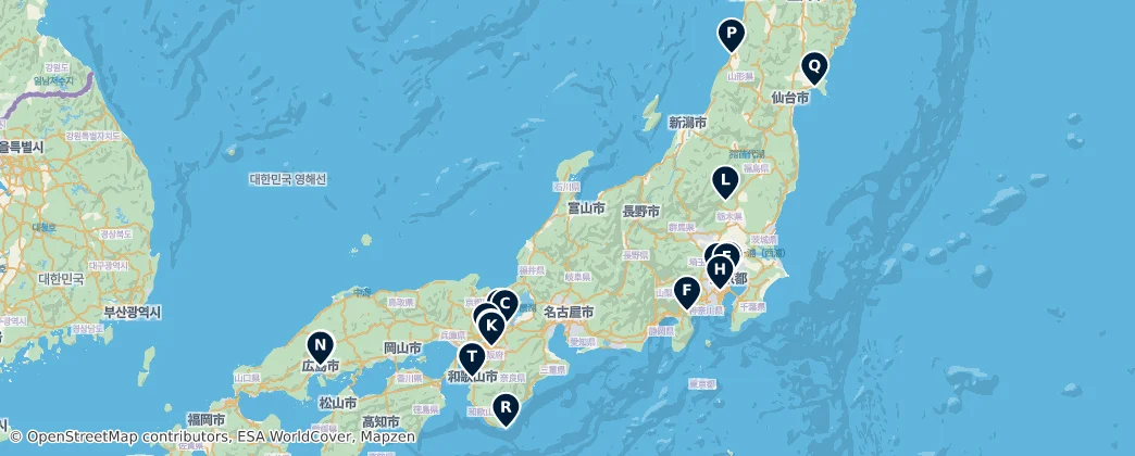 Map of Honshū