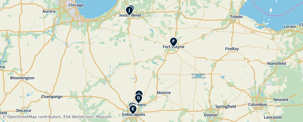 Map of Indiana