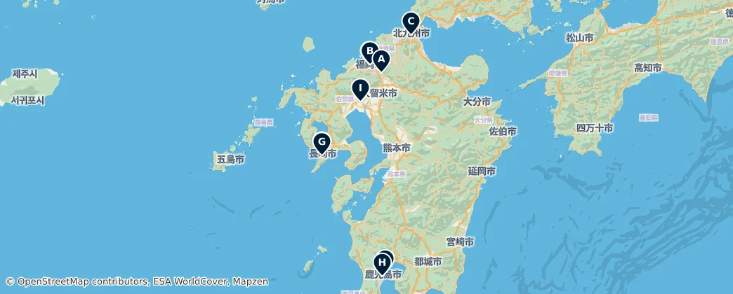 Map of Kyūshū