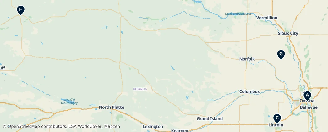 Map of Nebraska