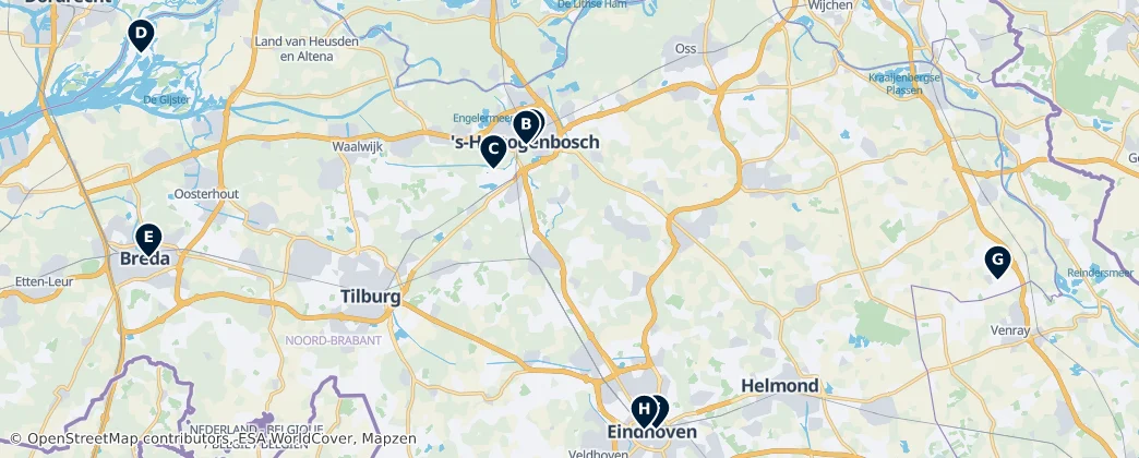Map of Nordbrabant
