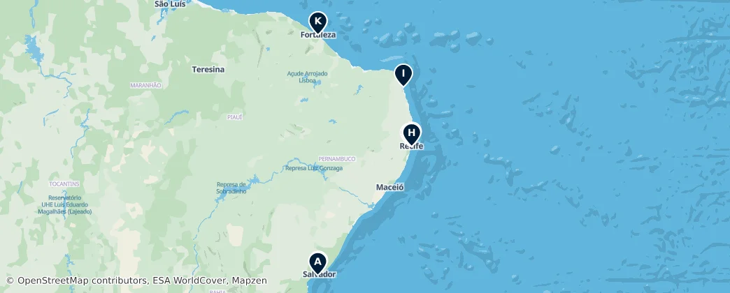 Map of Região Nordeste