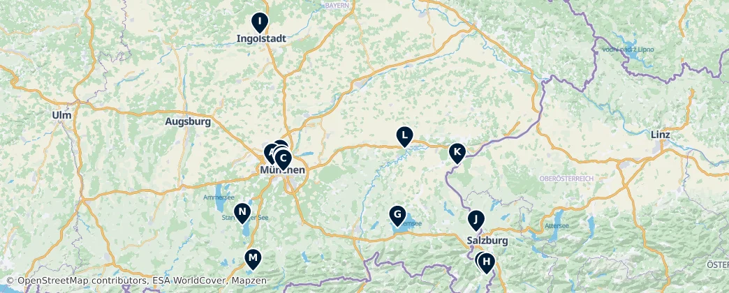 Map of Oberbayern