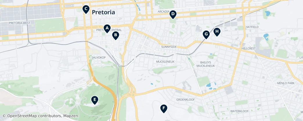 Map of Pretoria