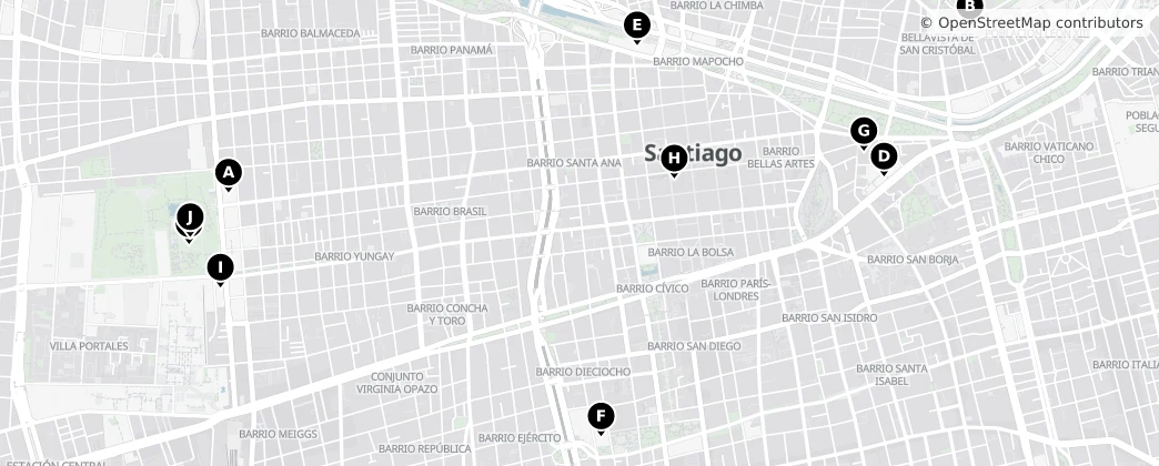 Map of Metropolregion Santiago