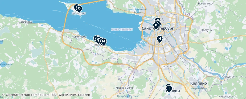 Map of Sankt Petersburg