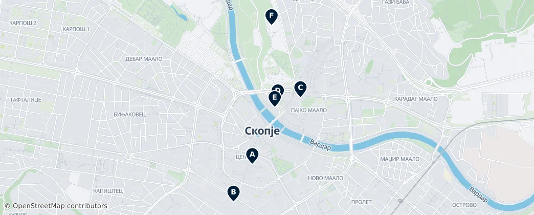 Map of Skopje