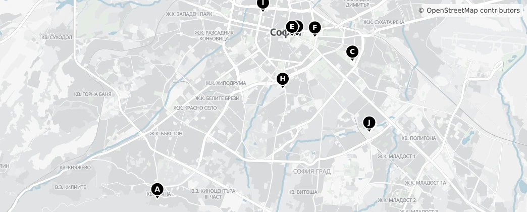 Map of Sofia