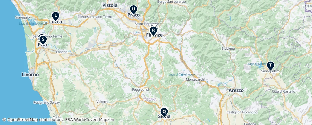 Map of Toskana
