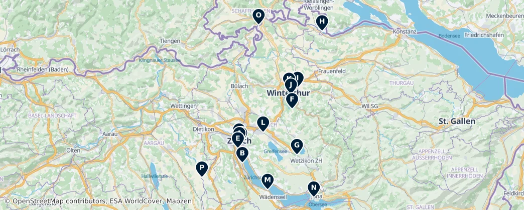 Map of Zürich