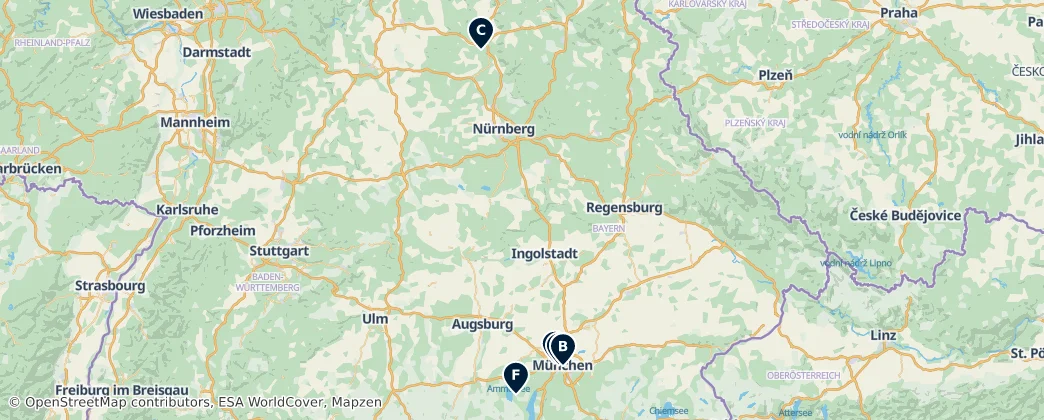 Map of Bayern