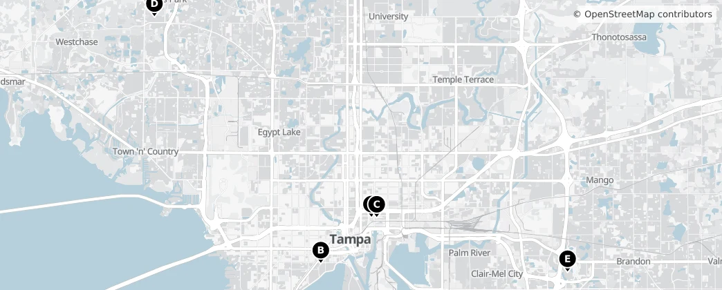 Map of Hillsborough County