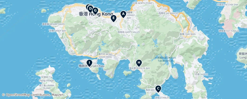 Map of Hong Kong Island