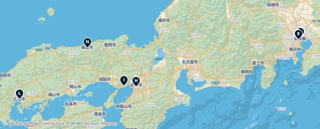 Map of Honshū
