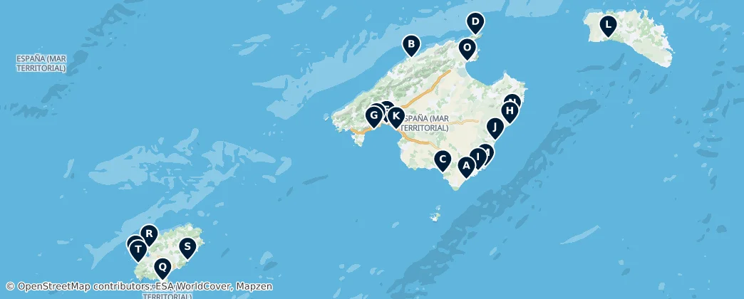 Map of Balearische Inseln