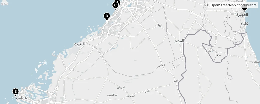 Map of Vereinigte Arabische Emirate