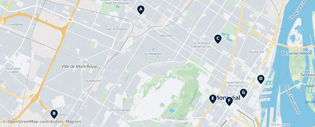 Map of Agglomeration Montreal