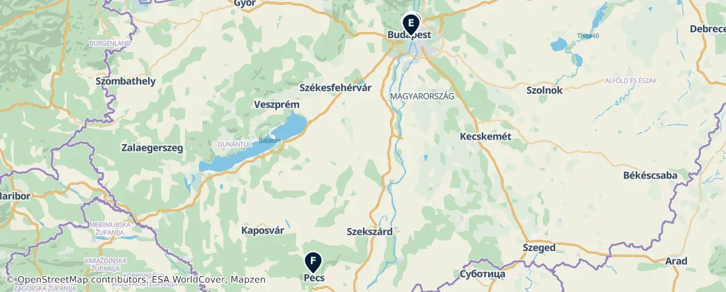 Map of Ungarn