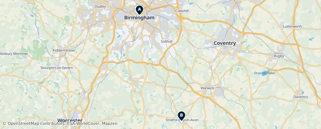 Map of West Midlands
