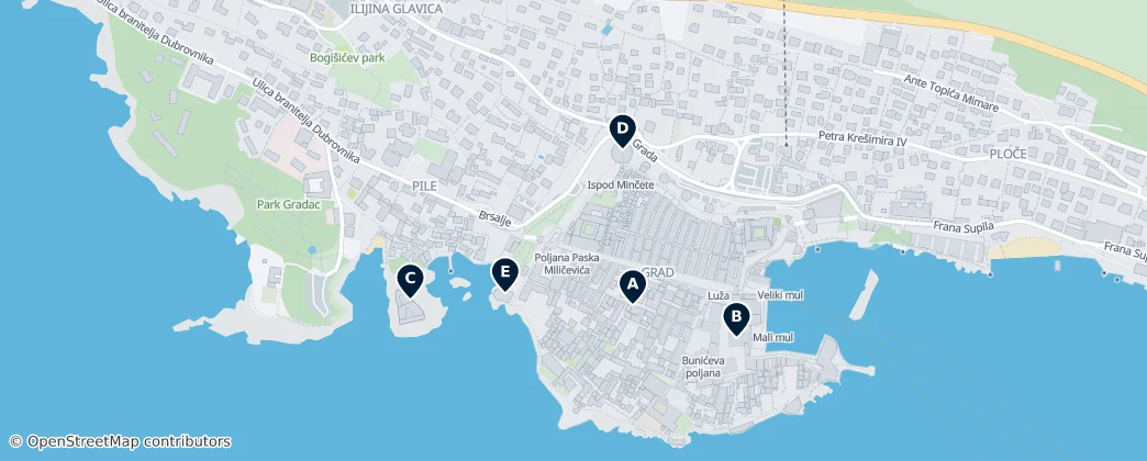 Map of Dubrovnik