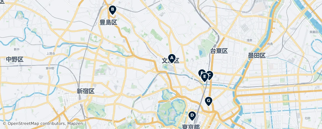 Map of Bunkyō