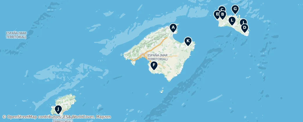 Map of Balearische Inseln