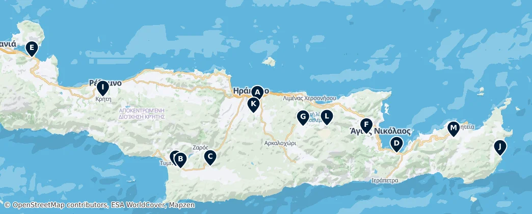 Map of Kreta
