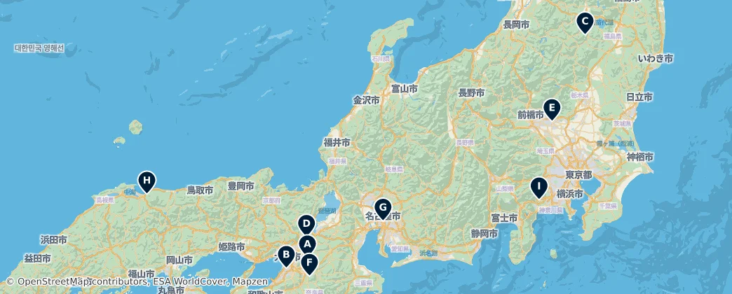 Map of Honshū