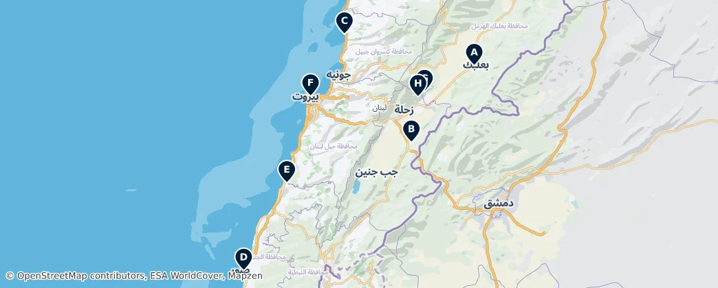 Map of Libanon