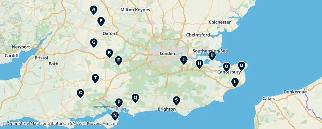 Map of South East England