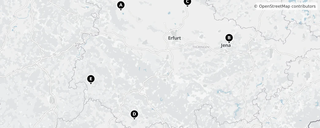 Map of Thüringen