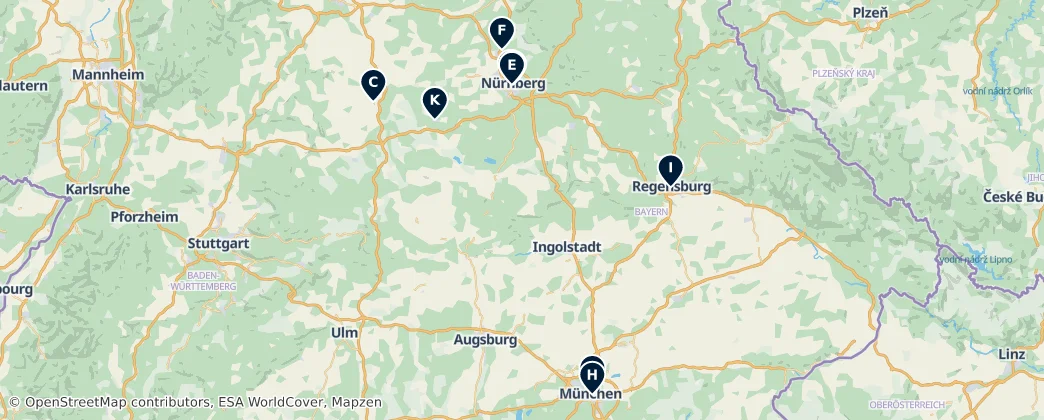 Map of Bayern