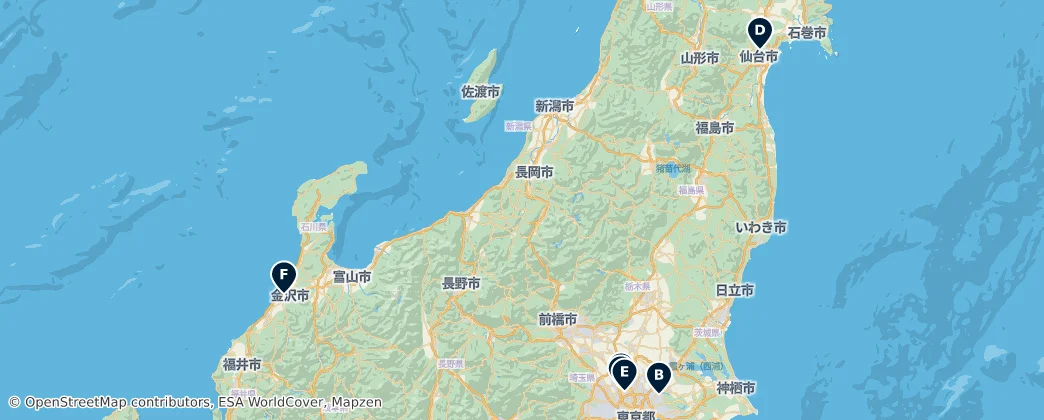 Map of Honshū