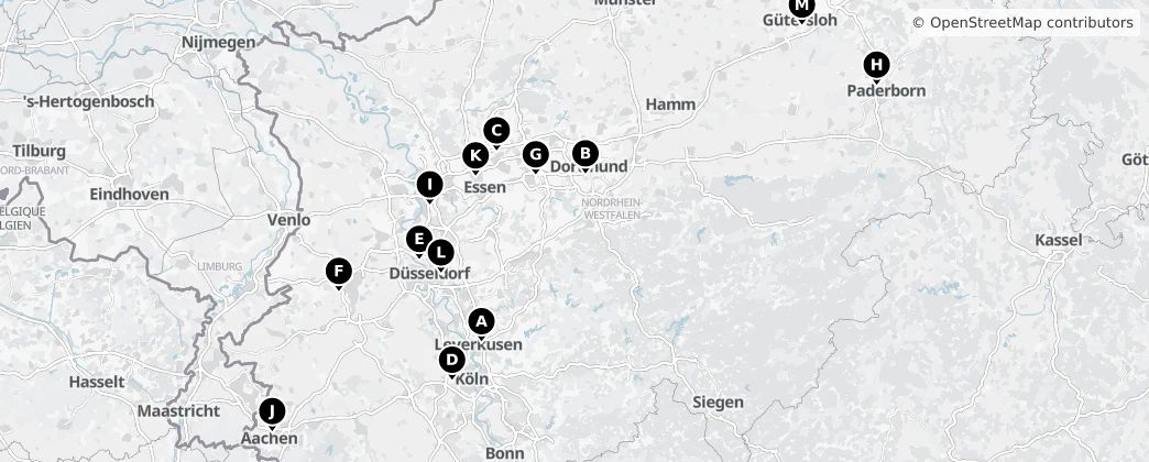 Map of Nordrhein-Westfalen
