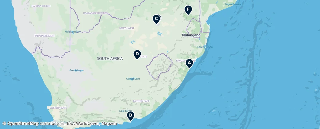 Map of Südafrika