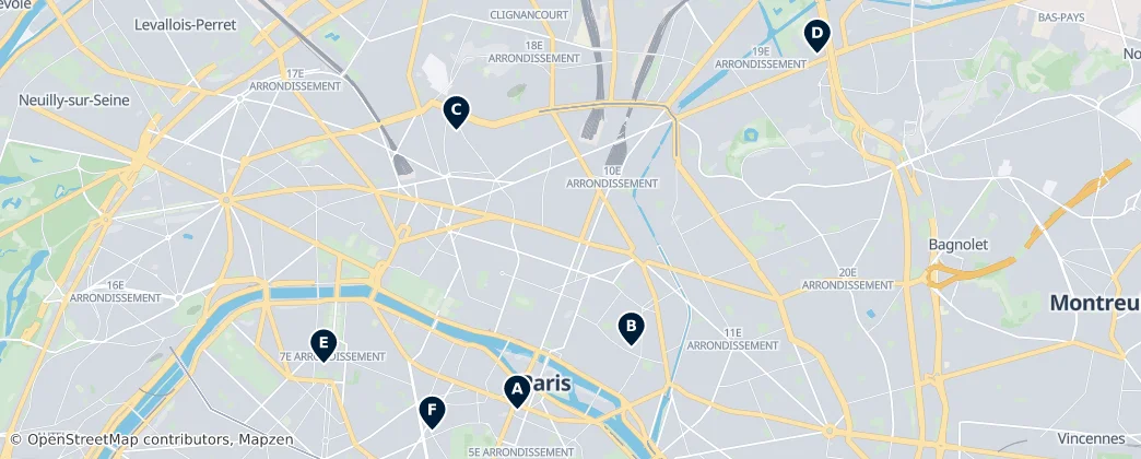 Map of Paris