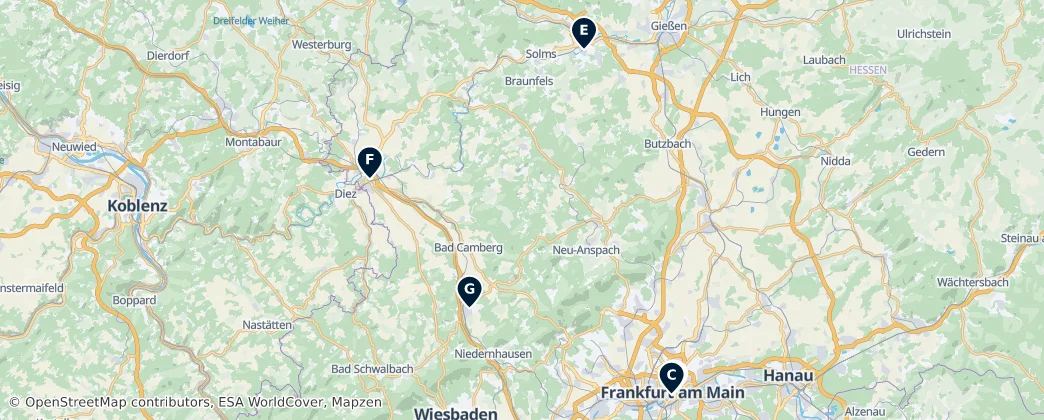 Map of Hessen