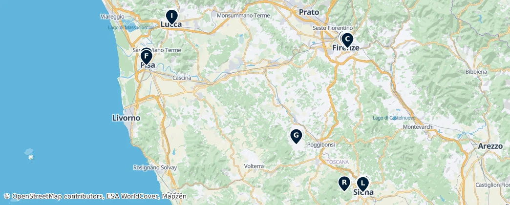 Map of Toskana